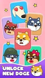 A game screen showcasing different doge types and paths