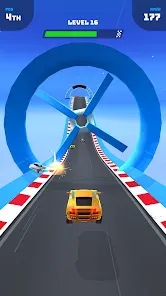 Action shot with drifting