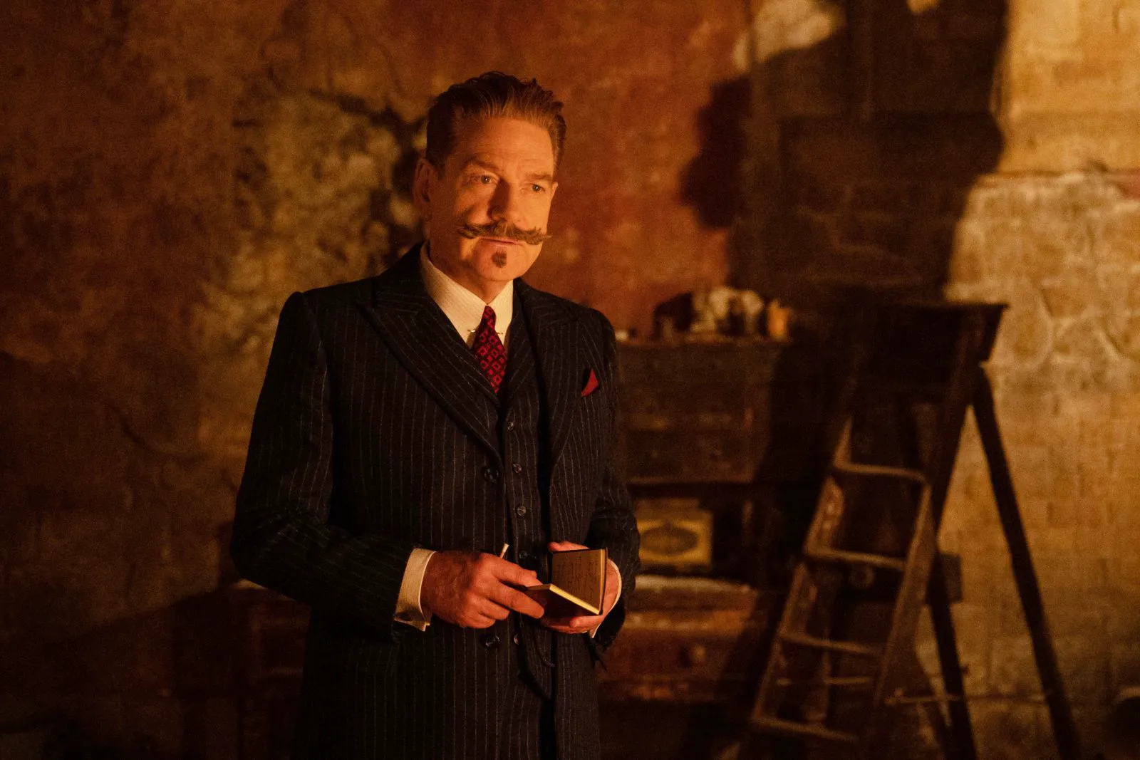 Kenneth Branagh as Hercule Poirot in a still from 