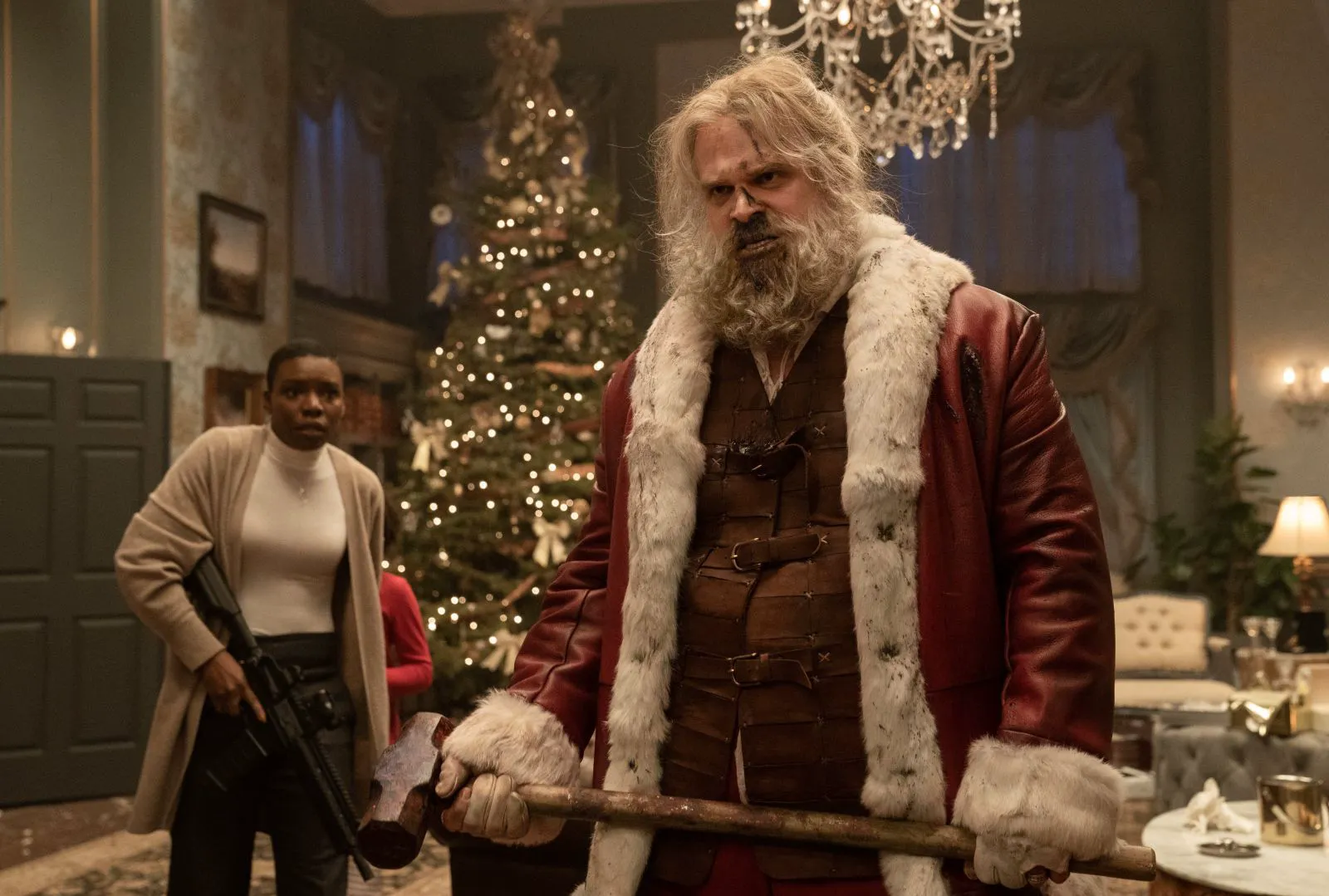 David Harbour as Santa in 