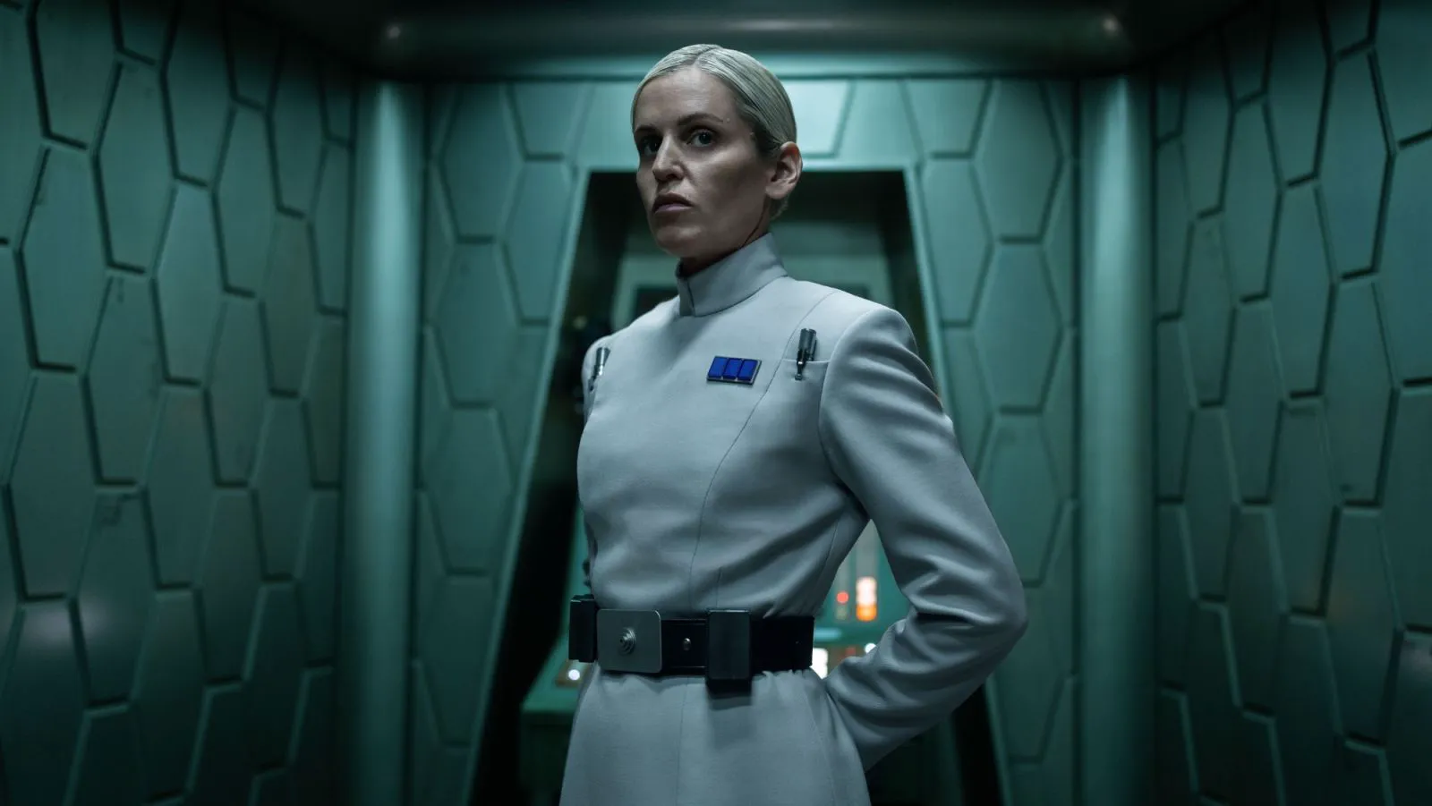 Denise Gough as Dedra in a still from the series 