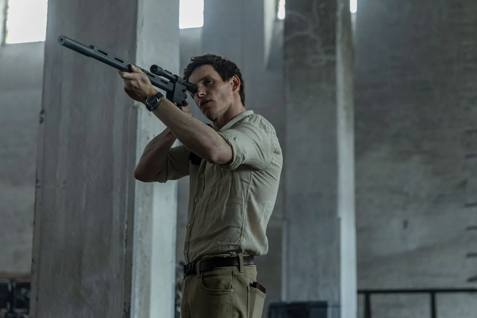 Eddie Redmayne as the Jackal in a still from 