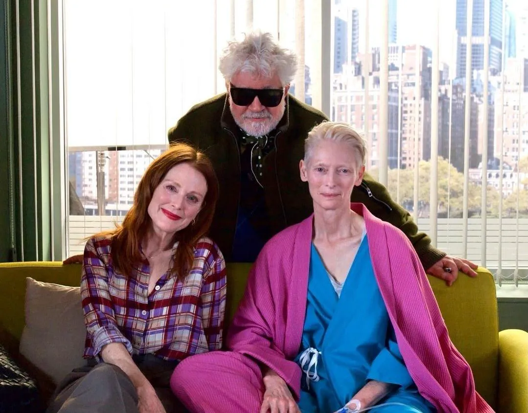 Julianne Moore, Pedro Almodóvar, and Tilda Swinton