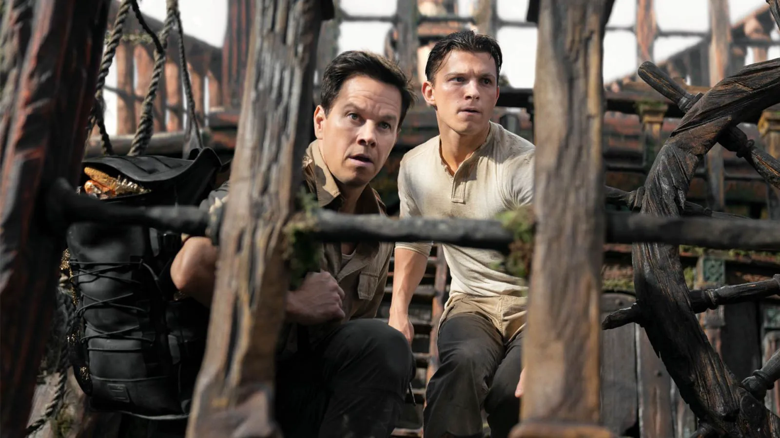 Tom Holland as Nathan Drake in a still from 