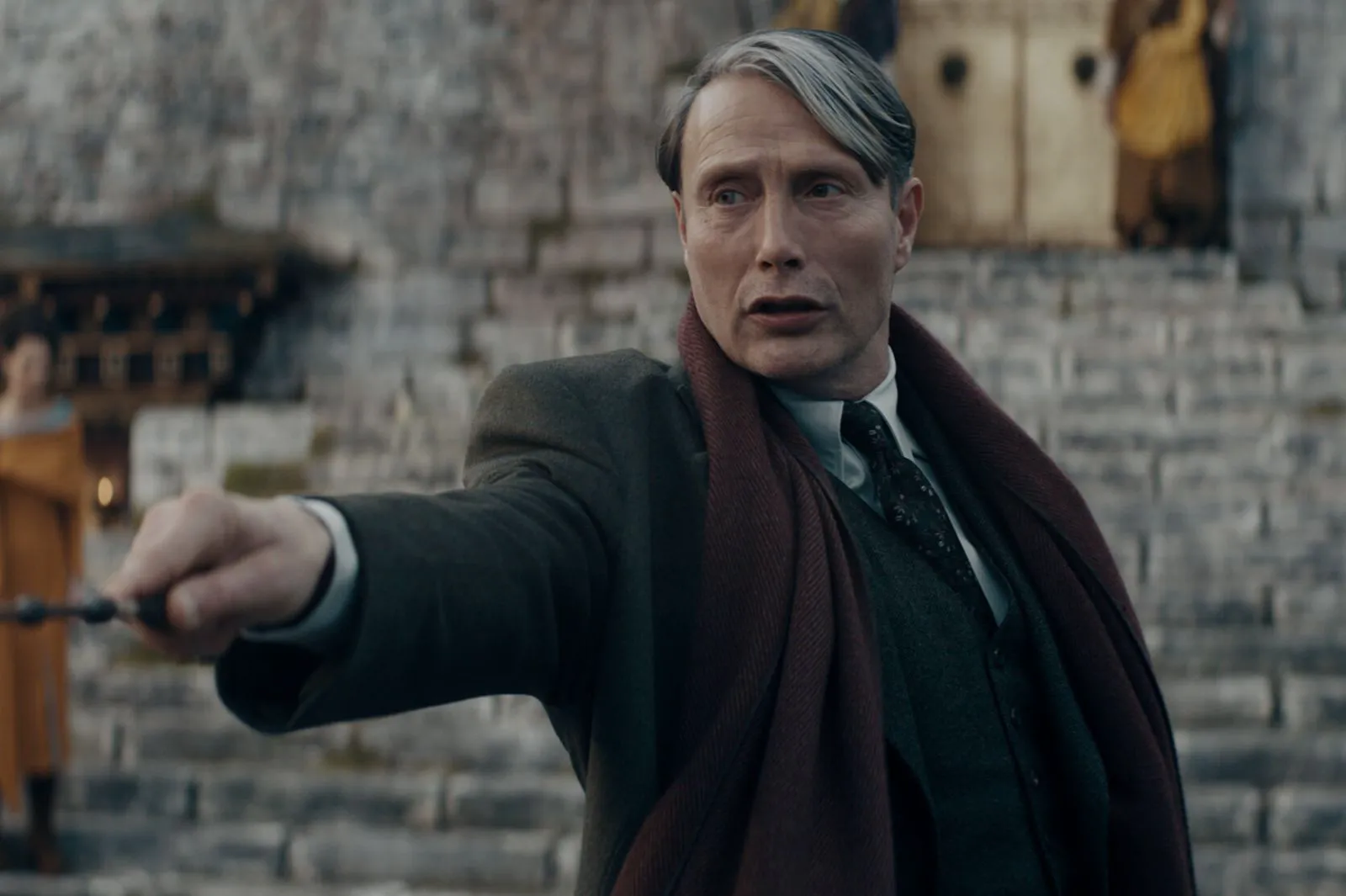 Mads Mikkelsen as Gellert Grindelwald in a still from 