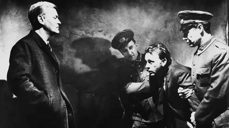 A tense, shadowy scene suggesting espionage and betrayal