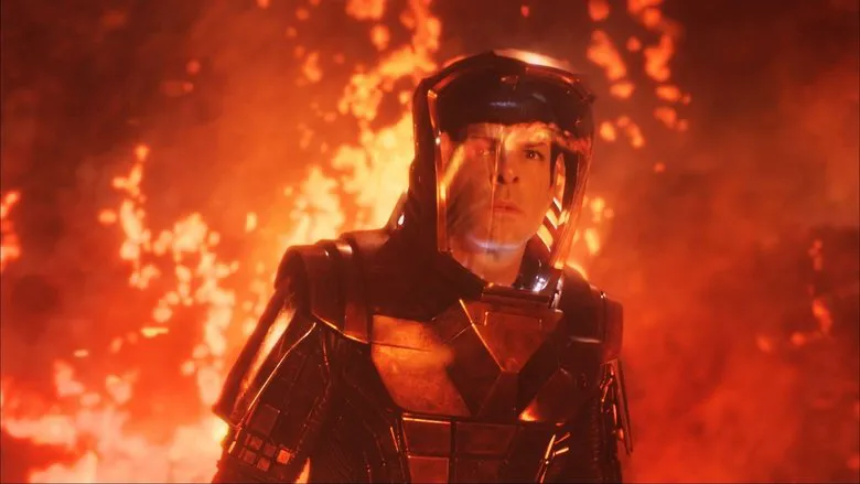 Benedict Cumberbatch as John Harrison, standing with a cold, intense gaze.