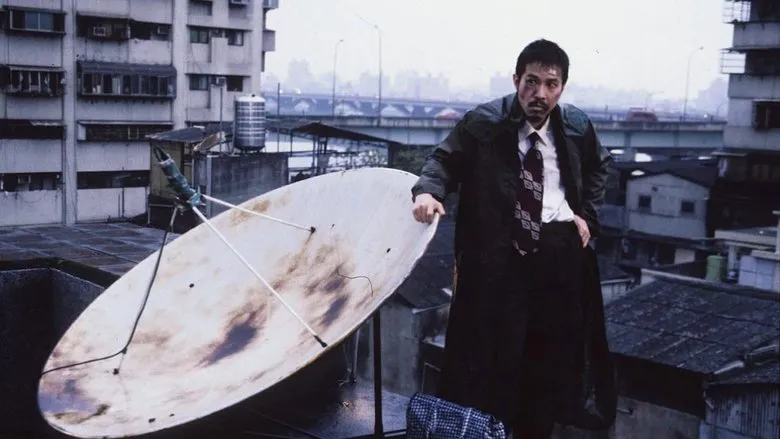 A chaotic and visually striking frame from 'Ichi the Killer'.