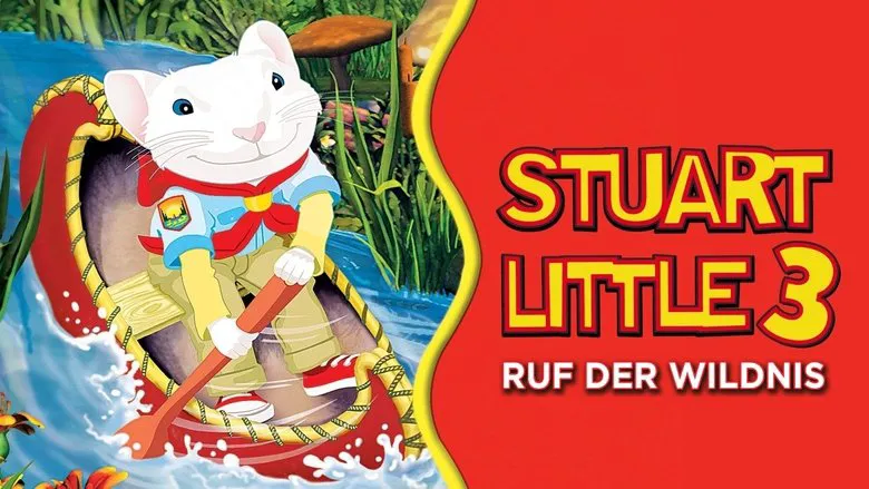 Stuart Little standing with his adoptive family, embracing their unique bond in a cozy indoor setting.