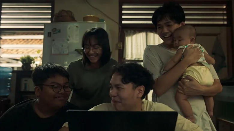 Jack interacting with the children, showing care