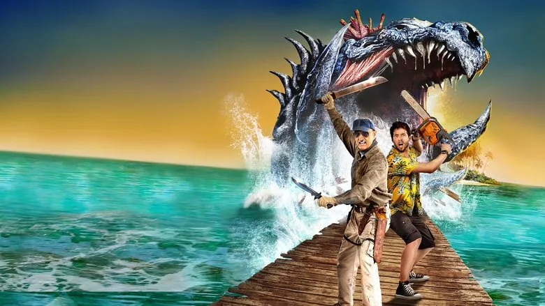 Official poster for Monster Island, featuring protagonist Lucas and colorful monsters