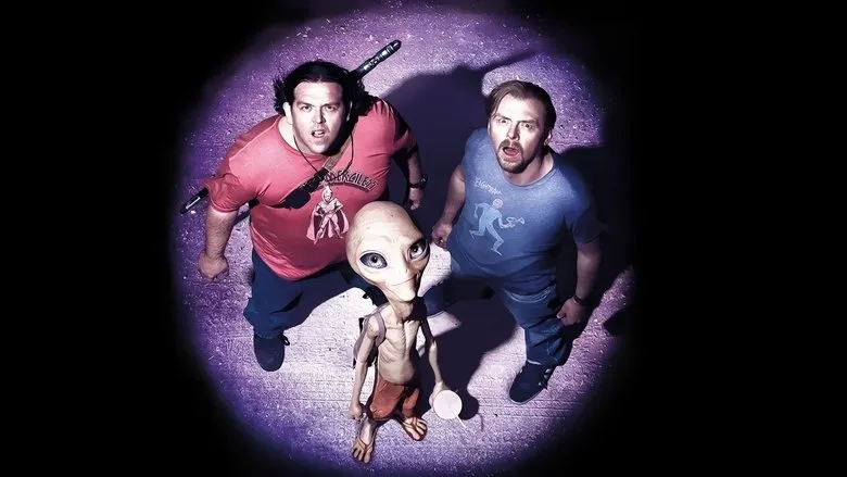 Movie poster for Paul featuring the main characters including Paul the alien, Simon Pegg and Nick Frost.