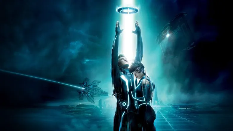 A contemplative shot focusing on Clu, the complex antagonist of the Grid