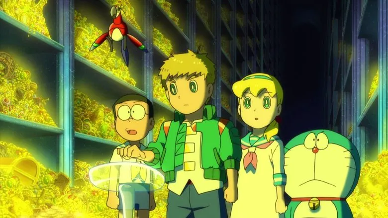 Nobita playing the recorder