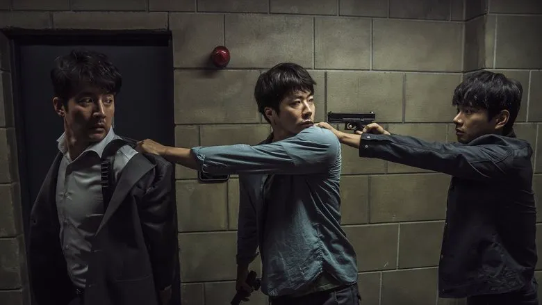 A pivotal scene capturing multiple characters in a moment of intense confrontation or revelation, expressing high emotional stakes.