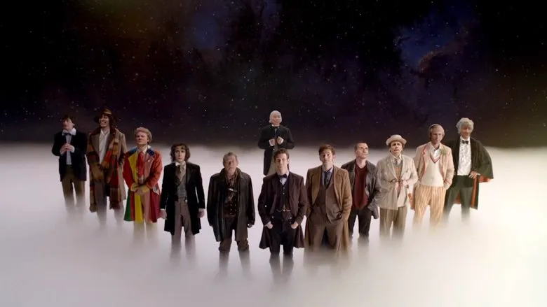 The Doctor with a companion, reflecting on consequences of time travel.