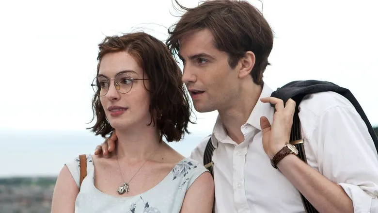 Anne Hathaway in a sleek, elegant short-haired look from the film