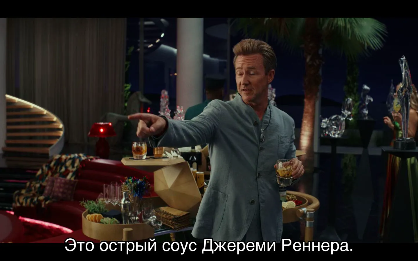 Edward Norton as Miles Bron in a still from 