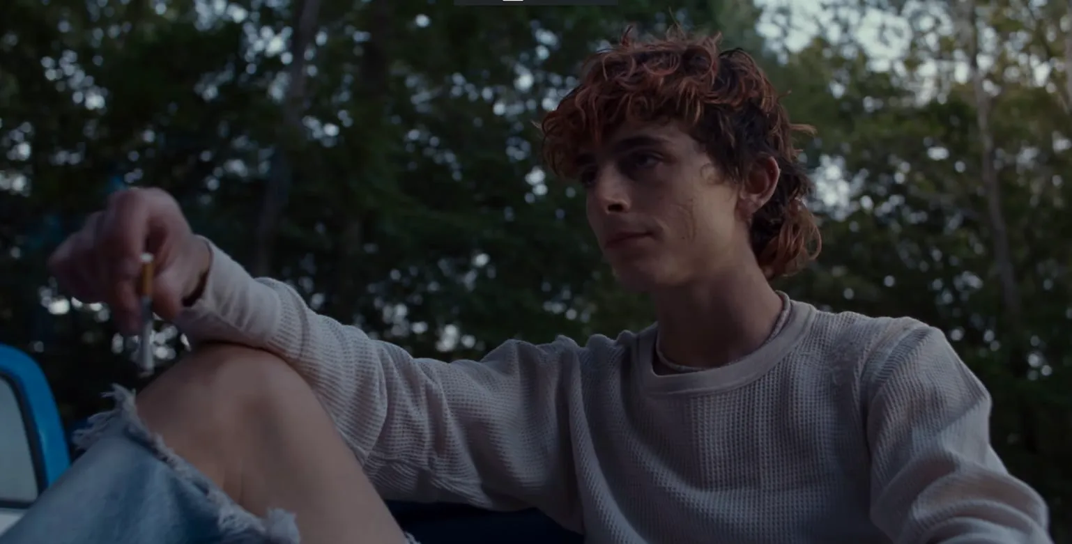 Timothée Chalamet as Lee in a still from 